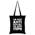 Front - Grindstore - Tote bag I´M NOT ANTI-SOCIAL I´M ANTI-STUPID