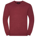 Canneberge marne - Front - Russell Collection - Pullover à col en V - Homme