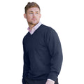 Bleu marine - Side - Russell Collection - Pullover à col en V - Homme