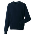 Bleu marine - Lifestyle - Russell Collection - Pullover à col en V - Homme