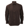 Chocolat - Front - Russell Collection - Chemise à manches longues - Homme