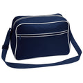 Bleu marine-Blanc - Front - Bagbase - Sac à bandoulière rétro - 18 litres