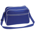 Bleu roi vif-Blanc - Front - Bagbase - Sac à bandoulière rétro - 18 litres