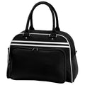 Noir-Blanc - Front - Sac de bowling Bagbase rétro - 23 litres