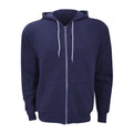 Bleu marine - Front - Canvas - Sweat à capuche et fermeture zippée - Homme