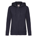 Bleu marine profond - Front - Fruit of the Loom - Sweat à capuche - Femme