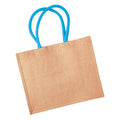 Naturel-Bleu - Front - Sac de courses classique en jute Westford Mill - 21 litres