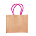 Naturel-Fuchsia - Back - Sac de courses classique en jute Westford Mill - 21 litres