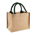 Naturel-Vert forêt - Front - Westford Mill - Sac en jute (6 litres)