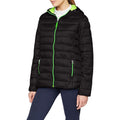 Noir-Vert citron - Front - Result Urban Snowbird - Veste rembourrée à capuche - Femme