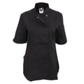 Noir - Front - Dennys - Veste de chef ajustée à manches courtes - Femme