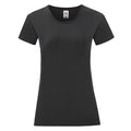 Noir - Front - Fruit of the Loom - T-shirt ICONIC - Fille