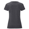 Gris foncé chiné - Back - Fruit of the Loom - T-shirt ICONIC - Fille