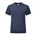 Bleu marine chiné - Front - Fruit of the Loom - T-shirt ICONIC - Fille