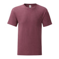 Bordeaux Chiné - Front - Fruit Of The Loom - T-shirt manches courtes ICONIC - Homme