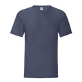 Bleu marine chiné - Front - Fruit Of The Loom - T-shirt manches courtes ICONIC - Homme