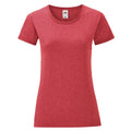 Rouge Chiné - Front - Fruit of the Loom - T-shirt ICONIC - Femme