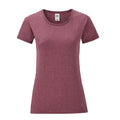 Bordeaux Chiné - Front - Fruit of the Loom - T-shirt ICONIC - Femme