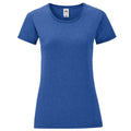 Bleu roi chiné - Front - Fruit of the Loom - T-shirt ICONIC - Femme