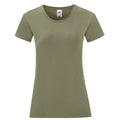 Olive classique - Front - Fruit of the Loom - T-shirt ICONIC - Femme