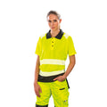 Jaune fluo - Back - Result Genuine Recycled - Polo SAFETY - Femme