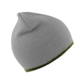 Beige-Olive - Front - Result - Bonnet réversible - Unisexe