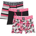 Fuchsia - Noir - Gris - Front - Crosshatch - Boxers CRYSTALINE - Homme