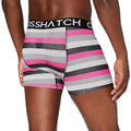 Fuchsia - Noir - Gris - Back - Crosshatch - Boxers CRYSTALINE - Homme