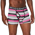 Fuchsia - Noir - Gris - Side - Crosshatch - Boxers CRYSTALINE - Homme