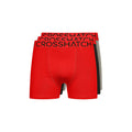 Rouge - Gris - Noir - Front - Crosshatch - Boxers KNIGHTLING MVE - Homme