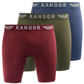 Olive - Rouge - Front - Kandor - Boxers BAMBUSO - Homme