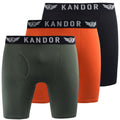 Orange - Vert kaki - Front - Kandor - Boxers BAMBUSO - Homme