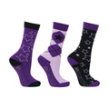 Violet - Lilas - Noir - Front - Hy - Ensemble Chaussettes STELLA - Enfant