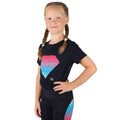 Bleu marine - Back - Little Rider - T-shirt DAZZLING DIAMOND - Fille