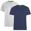 Bleu marine- Gris - Front - Duke - T-shirts D555 FENTON - Homme