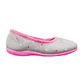 Gris-Fuchsia - Front - Sleepers Isla - Chaussons ballerines à mémoire de forme - Femme