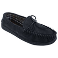 Bleu marine - Front - Sleepers Adie - Chaussons en cuir suédé style mocassins - Homme