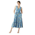 Bleu - Front - Maine - Robe mi-longue - Femme