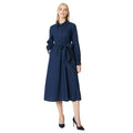 Bleu marine - Front - Principles - Robe chemisier mi-longue - Femme