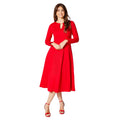 Rouge - Front - Principles - Robe mi-longue - Femme