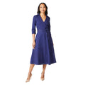 Bleu marine - Front - Principles - Robe mi-longue - Femme