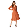 Marron - Front - Principles - Robe mi-longue - Femme