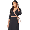 Noir - Side - Principles - Robe portefeuille - Femme