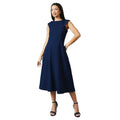 Bleu marine - Front - Principles - Robe mi-longue - Femme