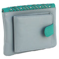 Gris clair - Turquoise vif - Front - Eastern Counties Leather - Porte-monnaie LUNA - Femme