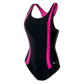 Noir - Framboise vif - Side - Aquawave - Maillot de bain 1 pièce ASMA - Femme