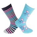 Bleu - rose - Back - FLOSO - Chaussettes en coton (Lot de 2 paires) - Enfant