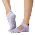 Violet Chiné - Front - Toesox - Chaussettes à orteils BELLARINA - Femme