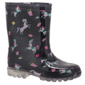 Fuchsia - Noir - Blanc - Front - Mountain Warehouse - Bottes de pluie SPLASH - Enfant