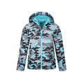 Bleu Camouflage - Pack Shot - Mountain Warehouse - Veste softshell EXODUS - Enfant